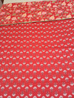 Crimson Noor Ajrakh Dohar – Standard King Size (229 x 259 cm / 90 x 102 inches) | Lightweight Cotton Dohar | Reversible Floral Design