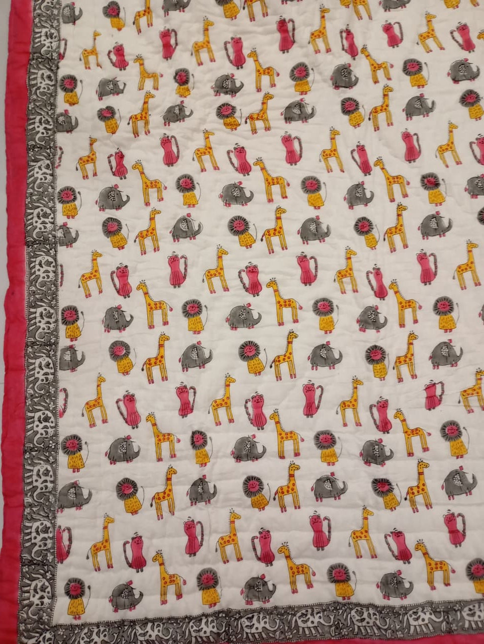 Safari Storybook Reversible Kids Razai – Single Kids Size (55 × 85 inches) | 1 Piece