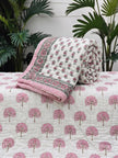 Gulabi Bagh – Single Size Floral Cotton Razai | Hand-Quilted | Reversible Floral Print | 1 Piece