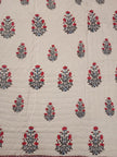 Crimson Garden Bloom – King Size Reversible Muslin Cotton Razai Blanket | Surgical Cotton Filling | Hand Stitched | 1 Piece
