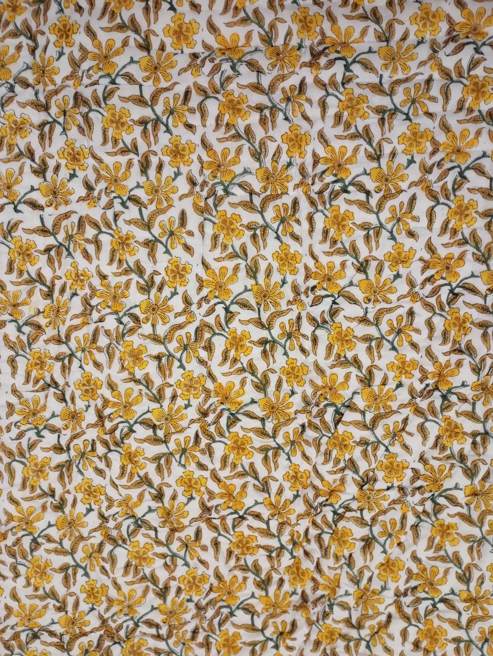 Meher — Ivory Garden Reversible Razai – Single Size (85 × 55 inches / 216 × 140 cm) | Jaipuri Cotton | 2-Sided Design | 1 Piece