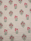 Gulab Bagh Reversible Floral Cotton Razai – Single Size (55 × 85 inches / 140 × 216 cm) | Hand-Quilted | 1 Piece