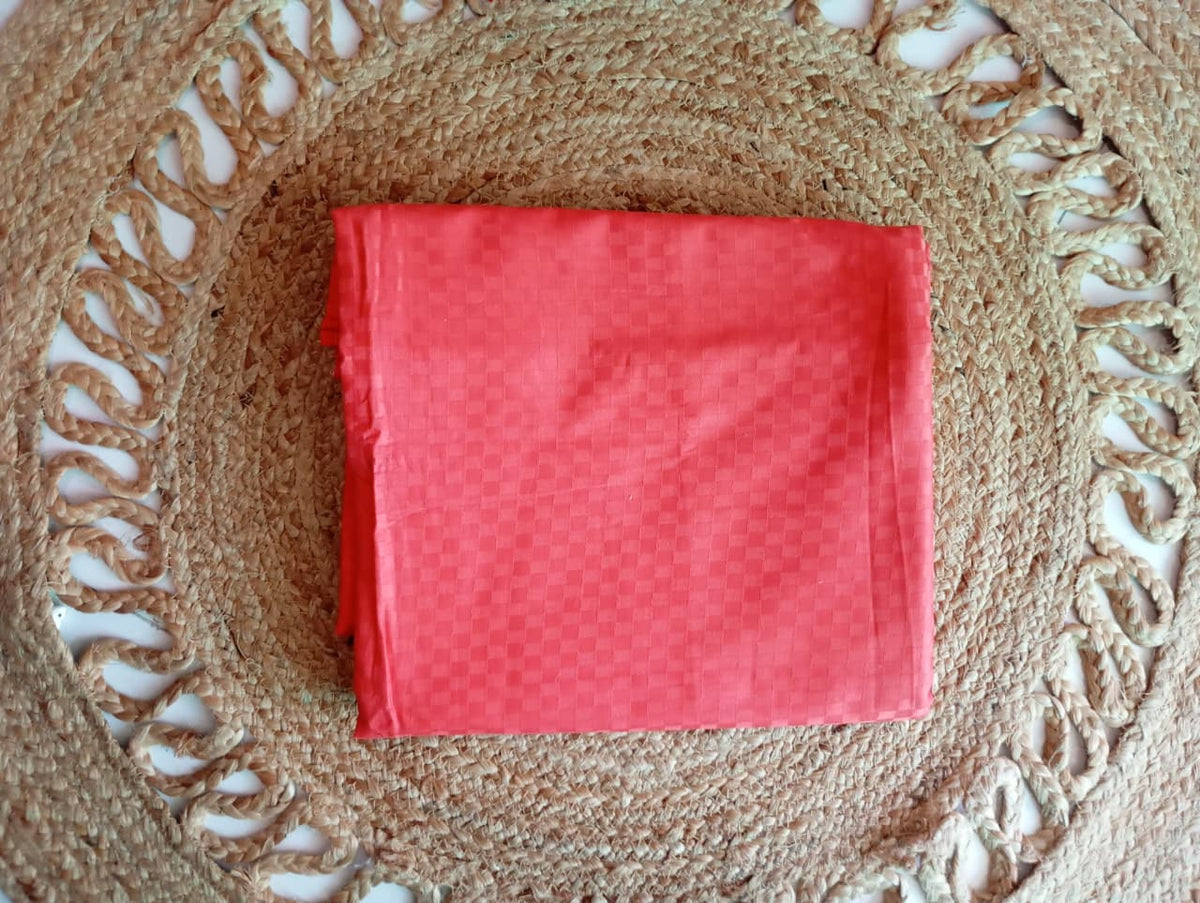 Hot Coral Mosaic Luxe – Super King Size Bedsheet (274 × 274 cm) | 400 TC Tencel Cotton | Includes 2 Pillow Covers