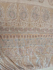 Sandstone Heritage Medallion – Super King Fitted Bedsheet (210 × 200 cm) | 100% Percale Cotton | 400 Thread Count | Includes 2 Pillow Covers