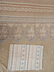 Sandstone Heritage Medallion – Fitted Bedsheet (210 × 200 cm) | 100% Percale Cotton | 400 Thread Count