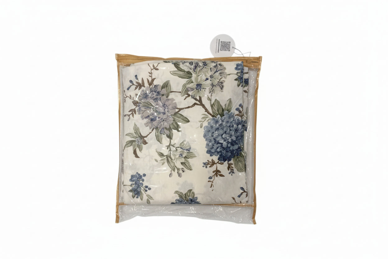 Blue Hydrangea Garden – Jumbo King Size Bedsheet (270 x 305 cm) | 100% Jaipuri Cotton | Includes 2 Pillow Covers