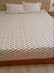 Ivory Petal Charm – Single Size Bedsheet (180 x 225 cm) | Tencel Cotton | Includes 2 Pillow Covers