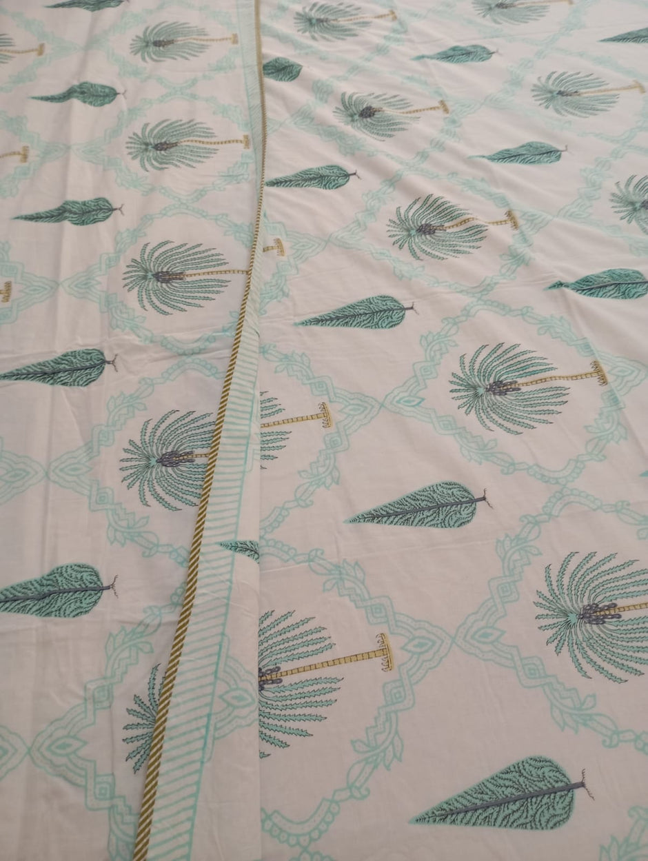 Palm Oasis Muslin Dohar – Standard King Size – Lightweight All-Season Comfort, Perfect for AC