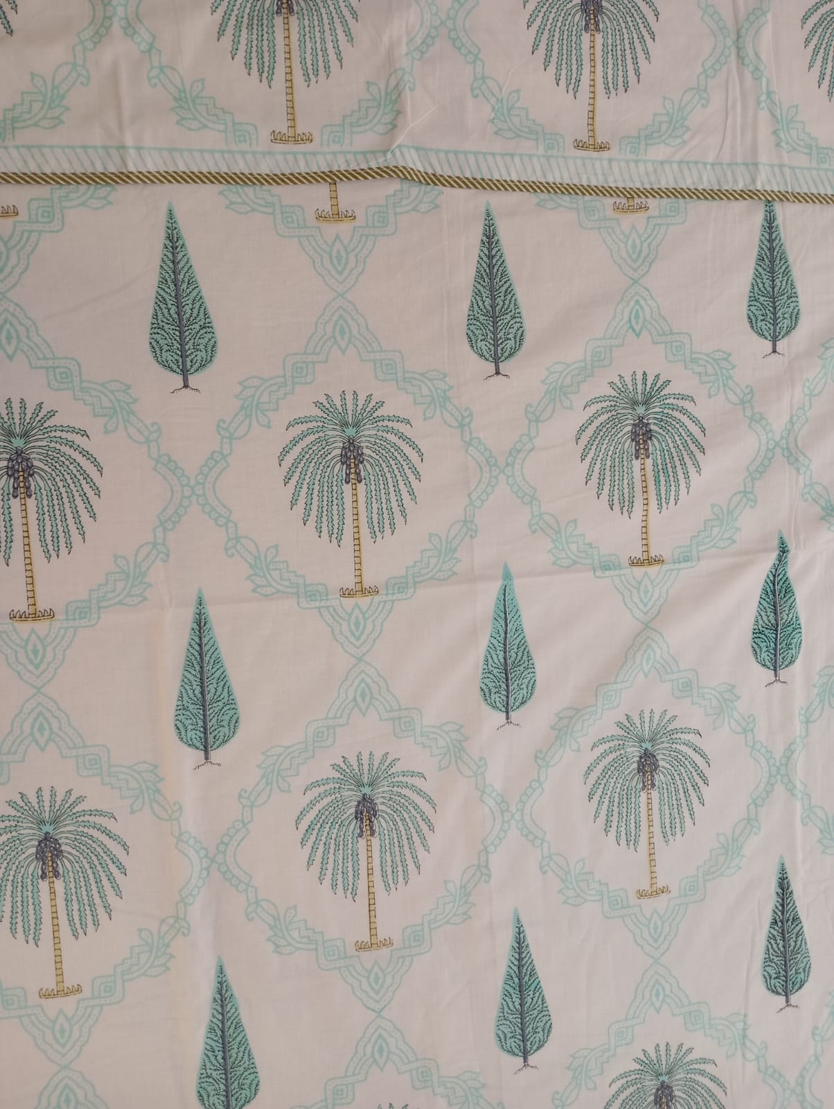 Palm Oasis Muslin Dohar – Standard King Size – Lightweight All-Season Comfort, Perfect for AC