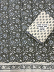 Dark Grey Floral Reversible – Single Bed Muslin Cotton Dohar Pair (152 x 229 cm / 60 x 90 inches) | 100% Muslin Cotton | Reversible Hand Block Print | All season | Perfect for AC