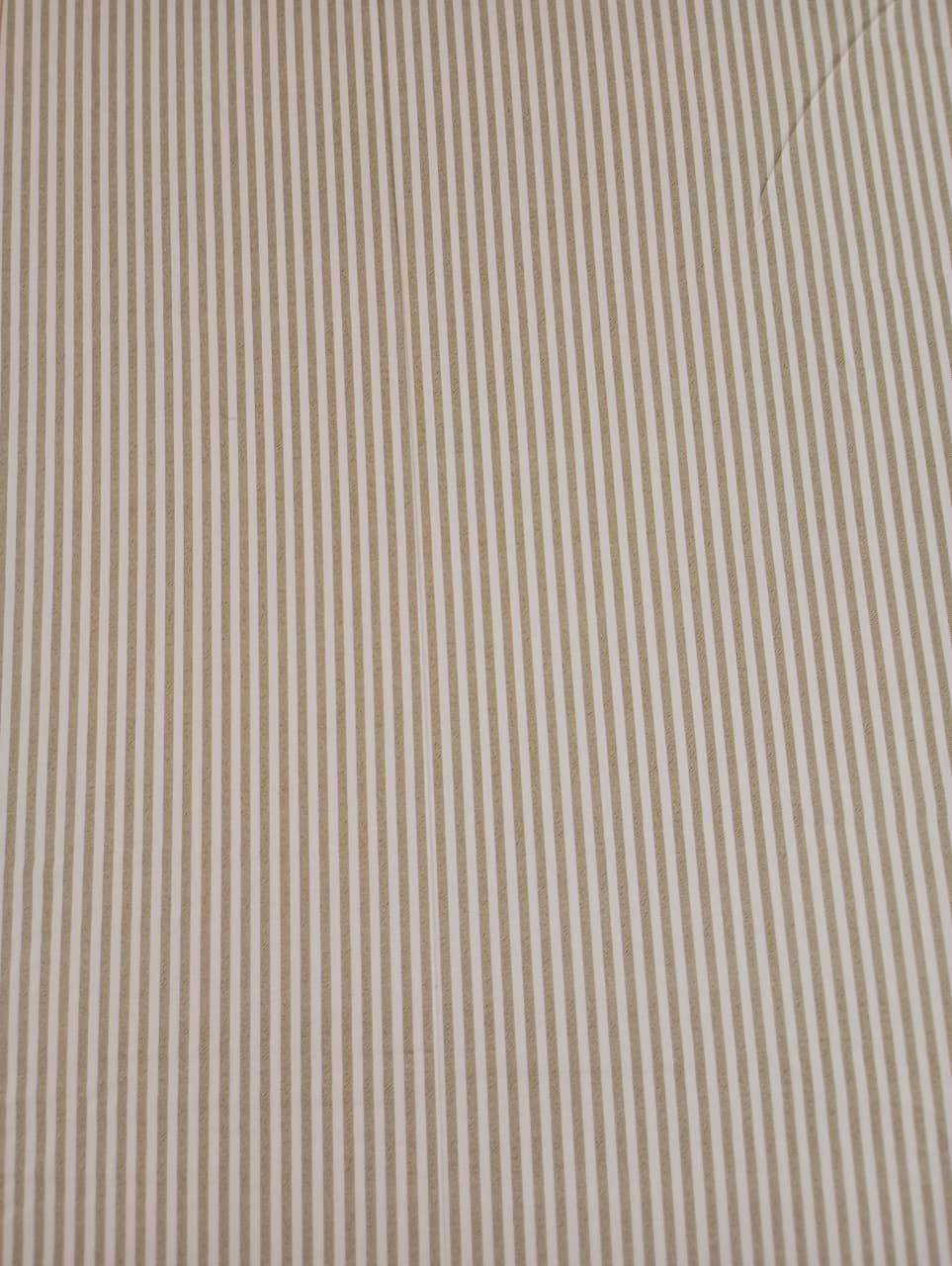 Sage Stripe Super King Size Tencel Cotton Bedsheet (274 x 274 cm) | 400 Thread Count | Includes 2 Pillow Covers