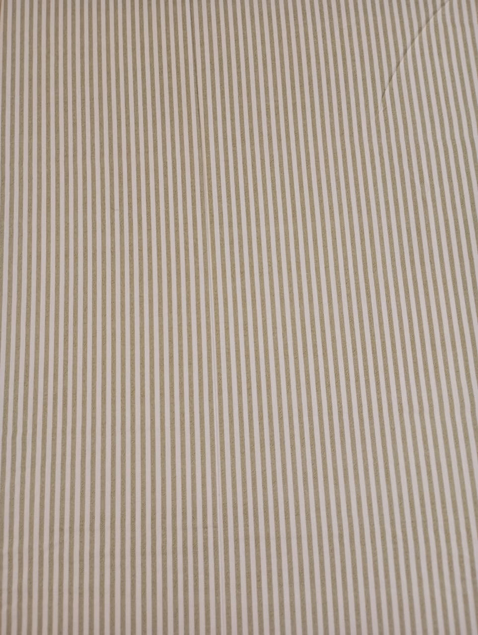 Sage Stripe Super King Size Tencel Cotton Bedsheet (274 x 274 cm) | 400 Thread Count | Includes 2 Pillow Covers