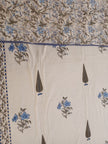 Blue Meadow Reversible Muslin Cotton Dohar Pair – Single (152 x 229 cm / 60 x 90 inches) | 100% Muslin Cotton | Reversible Hand Block Print |Pair of 2 Single Dohars