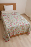 Blush Garden Bloom Muslin Cotton Dohar – Single Bed (152 x 229 cm / 60 x 90 inches) | 100% Muslin Cotton | 1 Piece