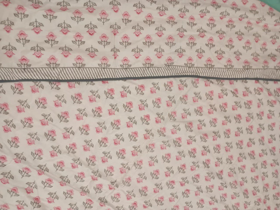 Blush Petal Muslin Cotton Dohar – Standard King Size (240 × 260 cm / 90 × 108 inches) | 100% Muslin Cotton | Lightweight All-Season Comfort