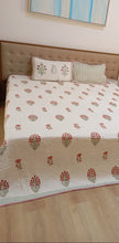Zariya — A Floral Journey | Reversible Jaipuri Cotton Quilted Bedspread – Standard King Size | 2 - Pillow Covers | Set