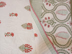 Zariya — A Floral Journey | Reversible Jaipuri Cotton Quilted Bedspread – Standard King Size | 2 - Pillow Covers | Set