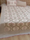 Phooljhar — Cascade of Blooms | Reversible Jaipuri Cotton Quilted Bedspread | Standard King Size | 2 Pillow Covers | Set