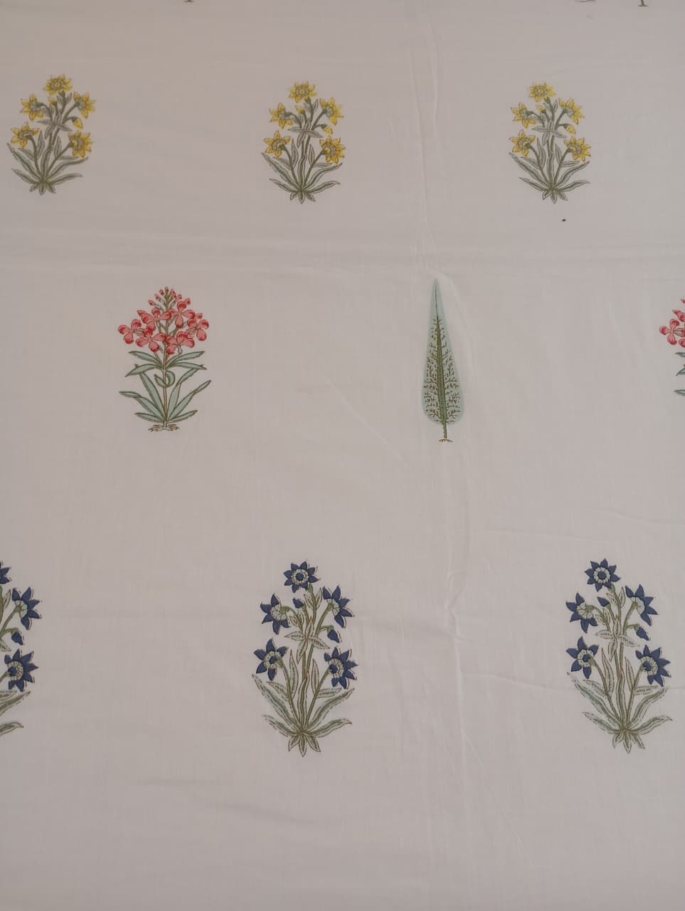 Botanical Block Print Muslin Dohar – Standard King Size (229 x 259 cm / 90 x 102 inches) | Muslin Cotton | Lightweight All-Season Comfort