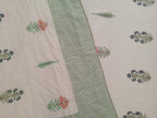 Botanical Block Print Muslin Dohar – Standard King Size (229 x 259 cm / 90 x 102 inches) | Muslin Cotton | Lightweight All-Season Comfort
