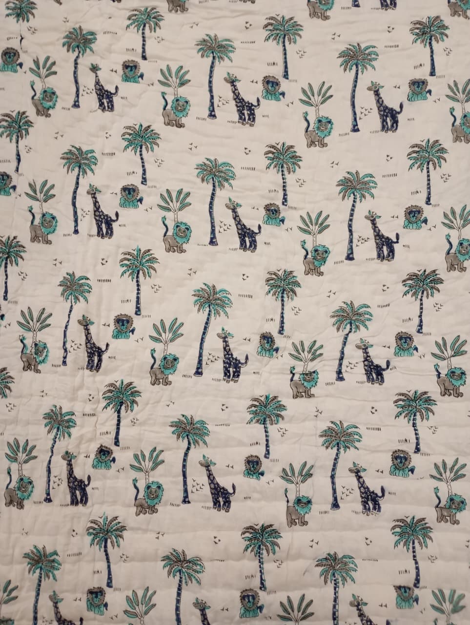 Safari Friends Reversible Kids Razai Blanket – Single Size (55 × 85 inches / 140 × 216 cm) | Dry Clean Only | 1 Piece