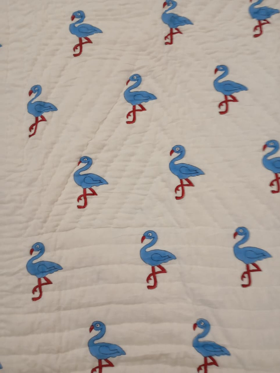 Little Flamingo Trails Reversible Kids Razai – Single Size (55 × 85 inches / 140 × 216 cm)