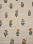 Meher — Ivory Garden Reversible Razai – Single Size (85 × 55 inches / 216 × 140 cm) | Jaipuri Cotton | 2-Sided Design | 1 Piece