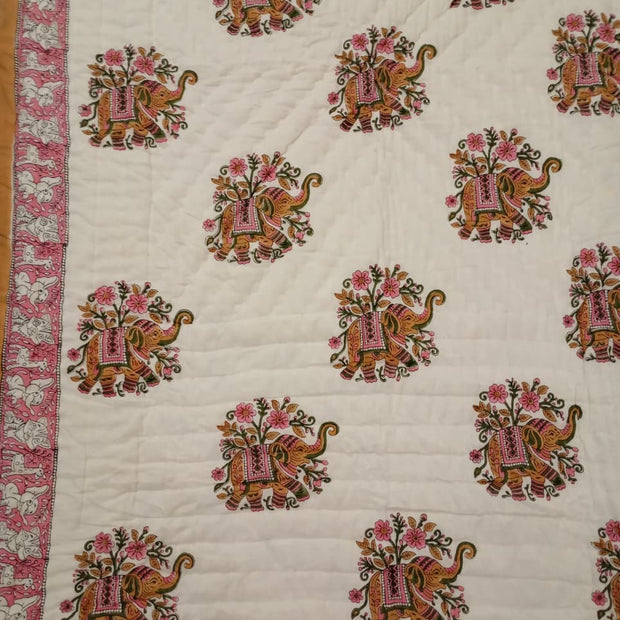 Gulmohar Safari – Reversible Kids Razai Blanket | Single Size (55 × 85 inches / 140 × 216 cm) | Cotton | 1 Piece