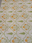 Citrus Garden Jute Slub Cotton Block Printed Multi-Use Throw – 175 × 130 cm | Sofa Throw / Table Cloth / Decorative Home Layer