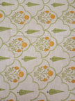 Citrus Garden Jute Slub Cotton Block Printed Multi-Use Throw – 175 × 130 cm | Sofa Throw / Table Cloth / Decorative Home Layer