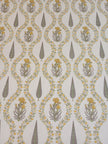 Mustard Meadow Elegance – Super King Size Bedsheet | Floral Vine Block Print | 2 covers