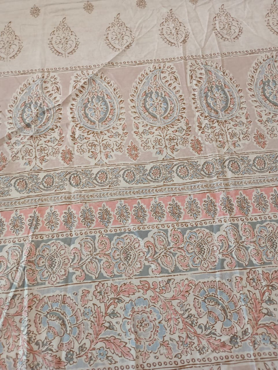 Rosewood Paisley Royale – Super King Fitted Bedsheet (210 × 200 cm) | Includes 2 Pillow Covers