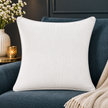 Jaipur Ivory Weave – Textured Cushion Cover | Elegant White Decorative Cushion Cover | 1 Piece