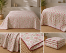 Pink Rosé Botanica Muslin Cotton Dohar – King Size (220 × 240 cm) | 100% Muslin Cotton | 1 Piece