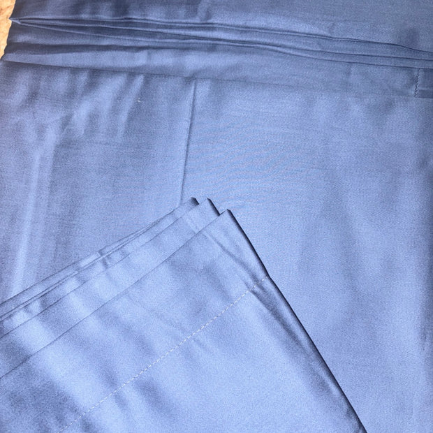 Midnight Slate Blue Solid – Super King Size Bedsheet (274 x 274 cm) | 100% Tencel Cotton | 400 TC Solid Color | Includes 2 Pillow Covers