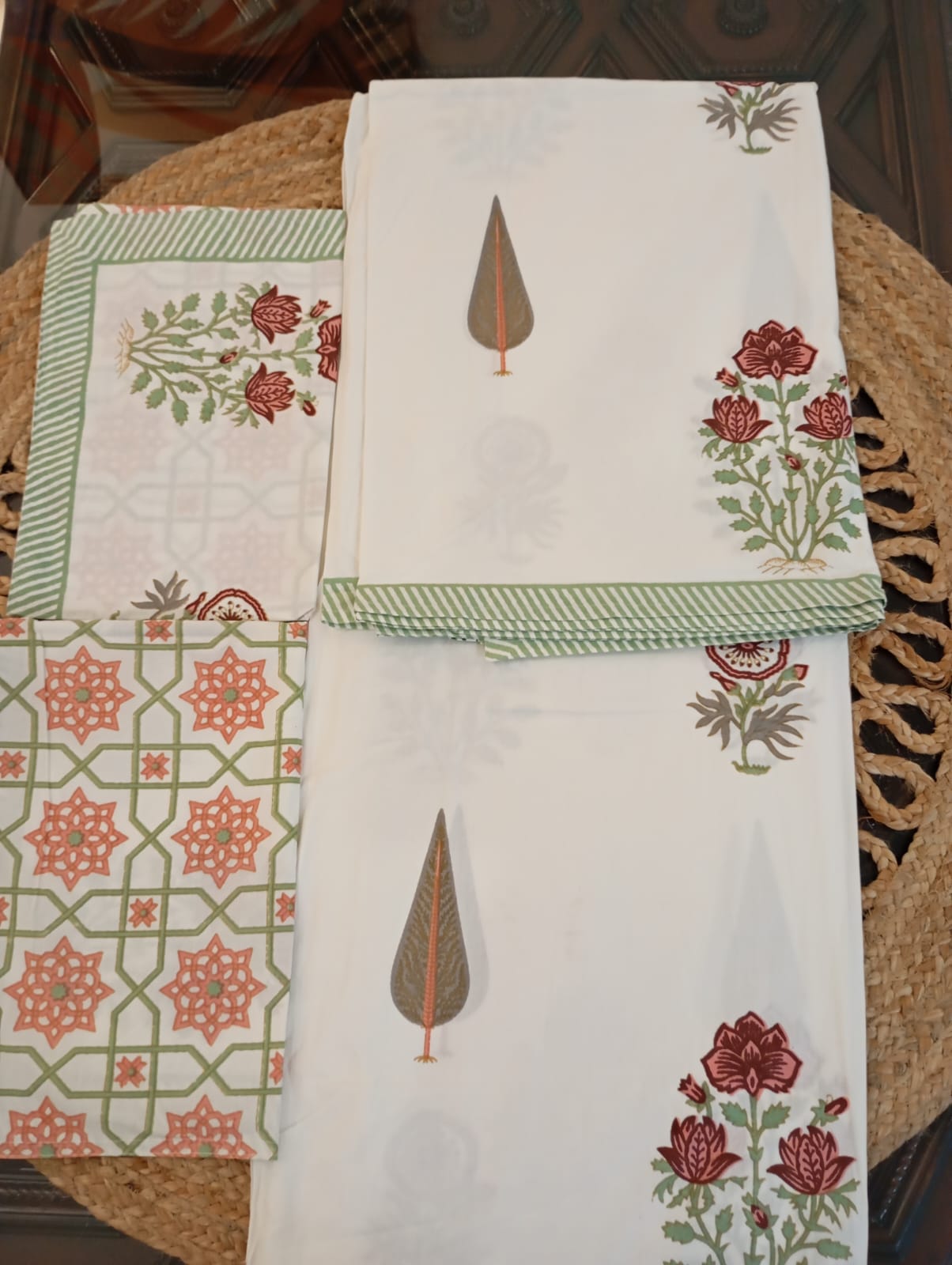 Olive Grove - Super King Bedsheet with 2 Pillow Covers (Dispatch Time 24 Hours)