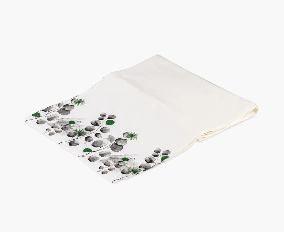 Green Botanical Jaipuri Cotton Table Runner – 40x250 cm – Nature-Inspired Handcrafted Elegance