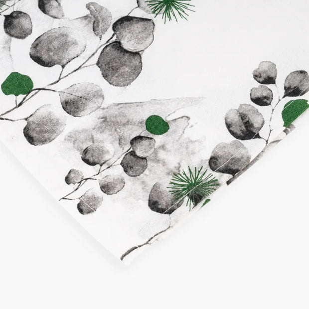 Eucalyptus Whisper Jaipuri Cotton Table Runner – 40x250 cm – Minimal Botanical Charm