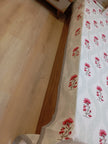 Roselle Veil – Queen Size Bedsheet (228 x 254 cm) | 100% Jaipuri Cotton | Includes 2 Pillow Covers