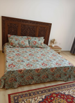 Olive Anokhi Meadow Charm – Super King Size Jaipuri Cotton Bedsheet (270 x 270 cm) | Includes 4 Pillow Covers