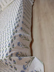 Blue Blossom Garden - Hand Block Print – Super King Size Bedsheet (274 x 274 cm) | 100% Jaipuri Cotton | Includes 2 Pillow Covers