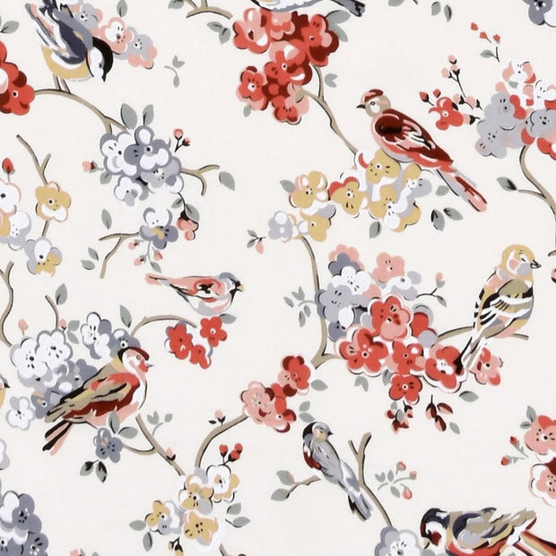 Bird Blossom Print – Super king Size XL Flat Bedsheet (274 x 290 cm) | 100% Cotton | Includes 4 Pillow Covers