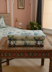 Terracotta Anokhi Vine Bloom – Super King Size Jaipuri Cotton Bedsheet (270 x 270 cm) | Includes 4 Pillow Covers