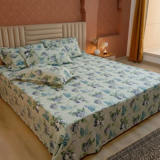 Terracotta Anokhi Vine Bloom Jaipuri Cotton Bedsheet 270 x 270 cm with 4 Pillow Covers