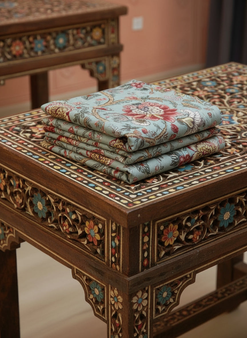 Olive Anokhi Meadow Charm Jaipuri Cotton Bedsheet 270 x 270 cm with 4 Pillow Covers