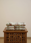Soft Beige Anokhi Blossom – Super King Size Jaipuri Cotton Bedsheet (270 x 270 cm) | Includes 2 Pillow Covers