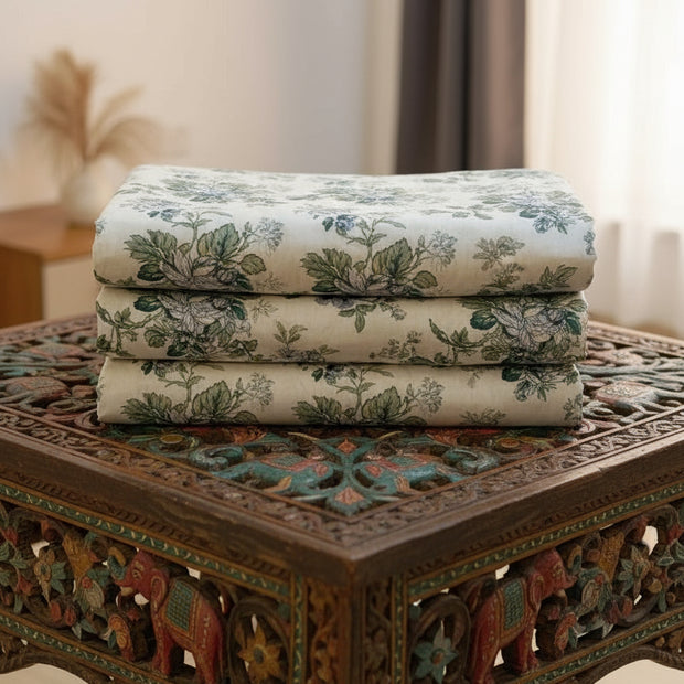 Rose Anokhi Floral Dream Jaipuri Cotton Bedsheet 270 x 270 cm with 4 Pillow Covers