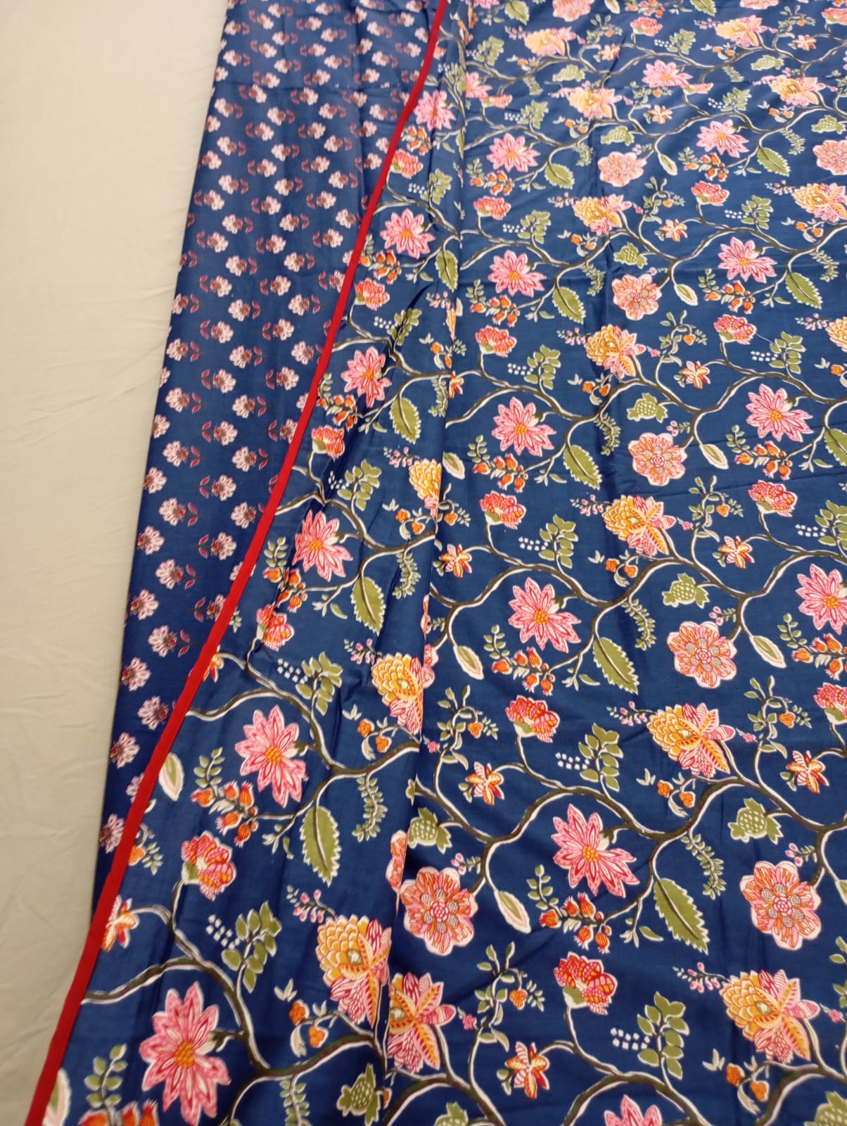 Midnight Gulnaar Ajrakh Dohar – Standard King Size (240 x 260 cm) | 100% Muslin Cotton | Lightweight and Breathable