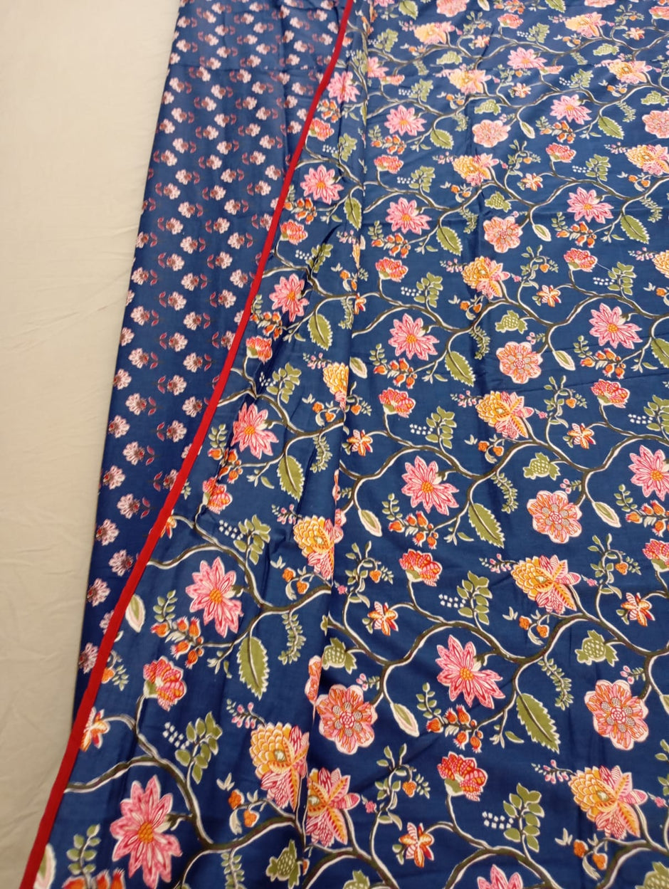 Midnight Gulnaar Ajrakh Dohar – Standard King Size (240 x 260 cm) | 100% Muslin Cotton | Lightweight and Breathable