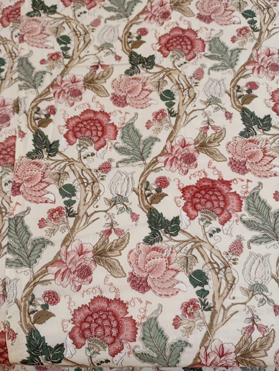 Rosewood Garden Jaipuri Floral Muslin Dohar – Standard King Size (90 x 102 inches) | Muslin Cotton | Lightweight All-Season Comfort